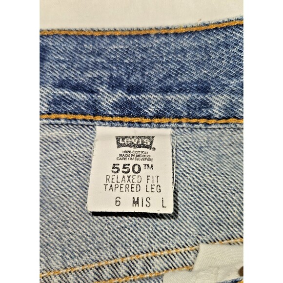 VTG 2002 Levi's 550 relaxed fit Jeans 6 Miss Long 25x32 tapered leg denim levis - Picture 4 of 11